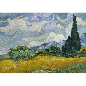 Wheat fields with Cypresses